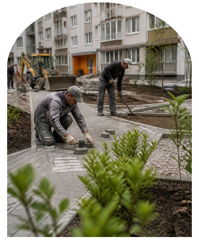 Благоустройство двора многоквартирного дома в Выксе