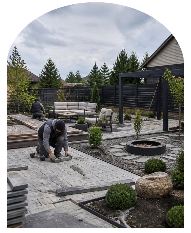 Зона отдыха на участке для вашего дома в Выксе под ключ